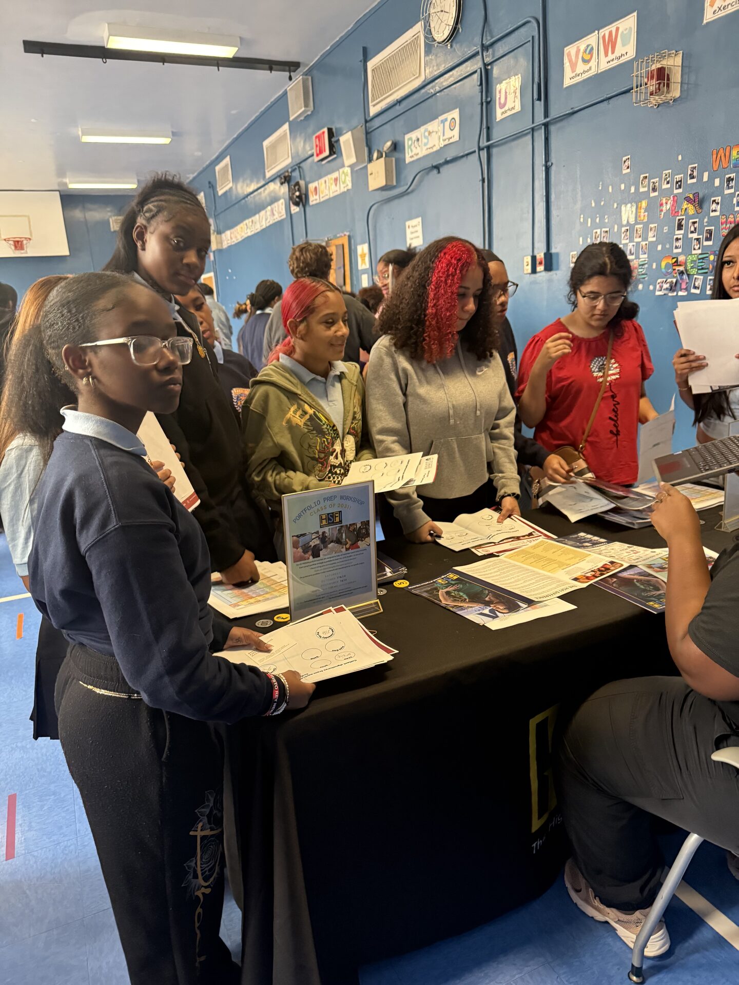 The Lexington Academy — Students collecting information from high school tables at the High School Fair